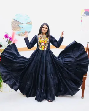 Black Designer Gown for Navaratri Celebrations