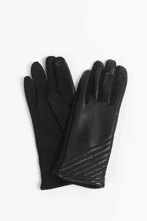 Black Diagonal Stitching Gloves