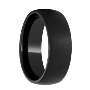 Black Diamond Ceramic Domed Band with Sandblast Finish