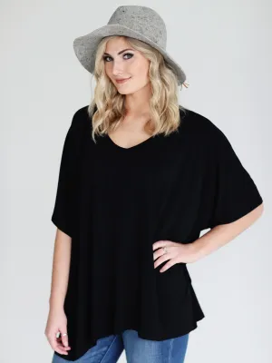 Black DLMN Slouchy Oversized Top