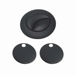 Black Dual Flush Push Button and Seat Cover Caps