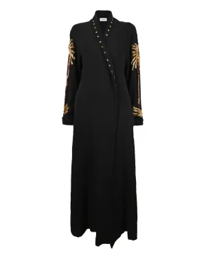 Black Embroidered Coverup Abaya