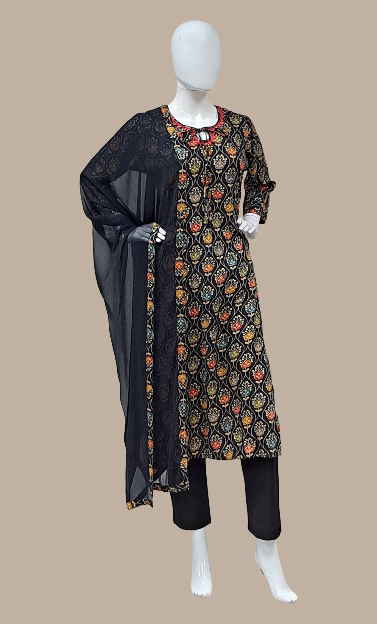 Black Embroidered Punjabi