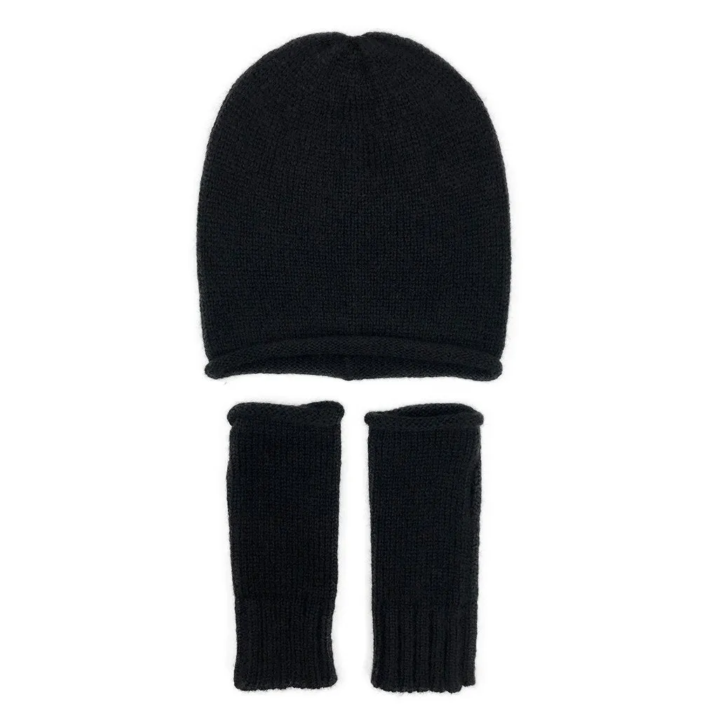 Black Essential Knit Alpaca Beanie by SLATE   SALT