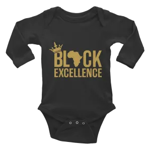 Black Excellence (Gold) Infant long sleeve one-piece