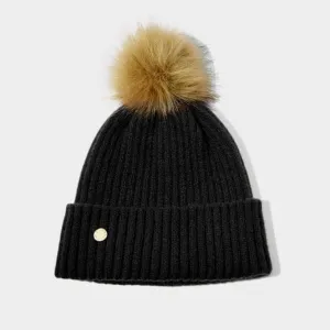 Black Faux Fur Hat KLS536