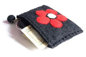 Black Felt Coin Purse