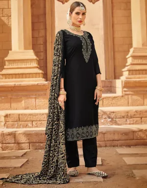 Black Fine Georgette Sharara Salwar Suits