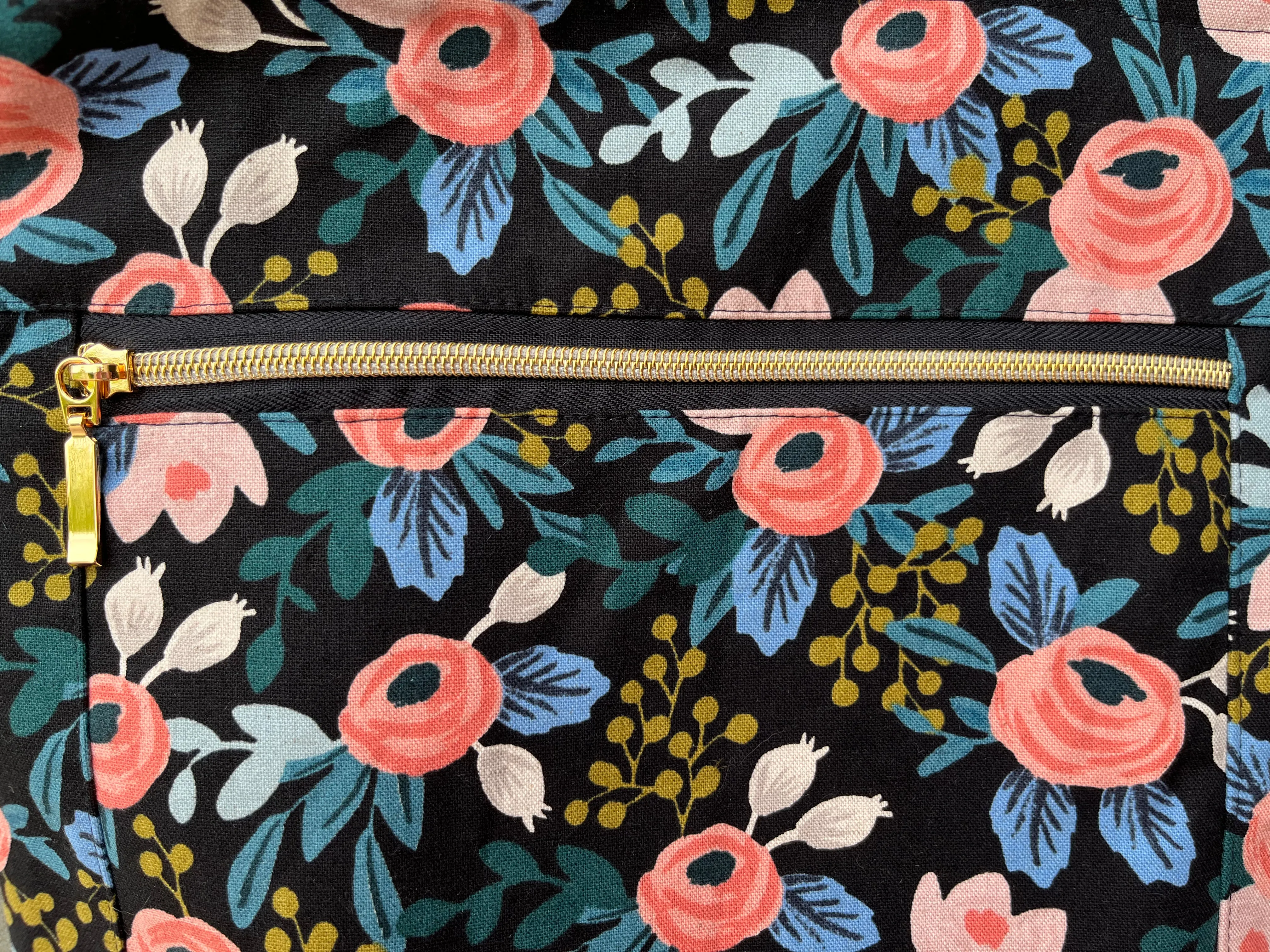 Black Floral Rifle Paper Co Cross body Tote Bag