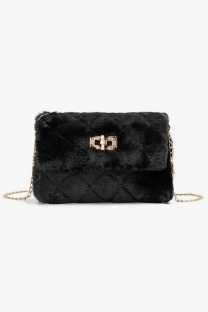 Black Fluffy Flux Bag - A23 - WHB0062