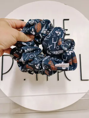 Black Football Touchdown Oversized Scrunchy