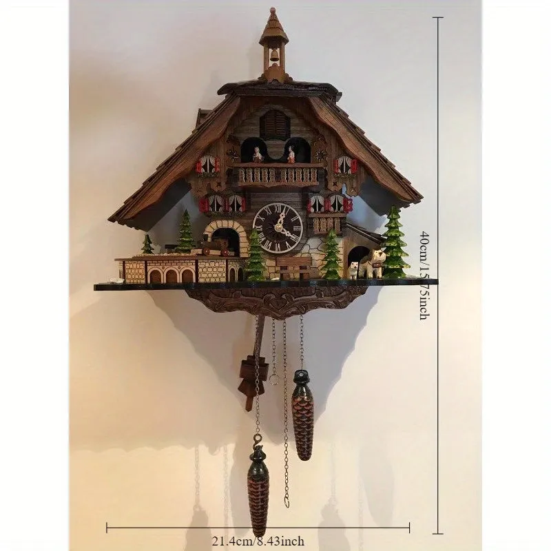 Black Forest House Quartz Cuckoo Clock with Moving Train and Music