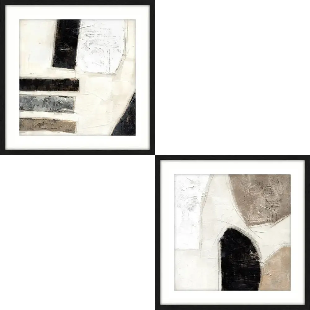 Black Framed Abstract Art 50cm - 2 Designs