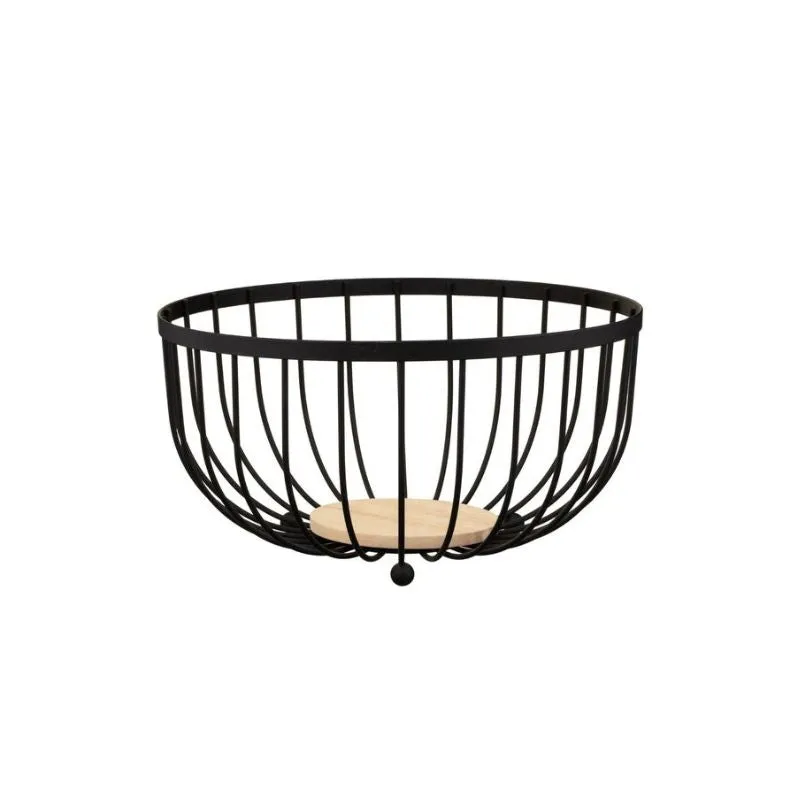 Black Fruit Basket with Wooden Base (Copy)