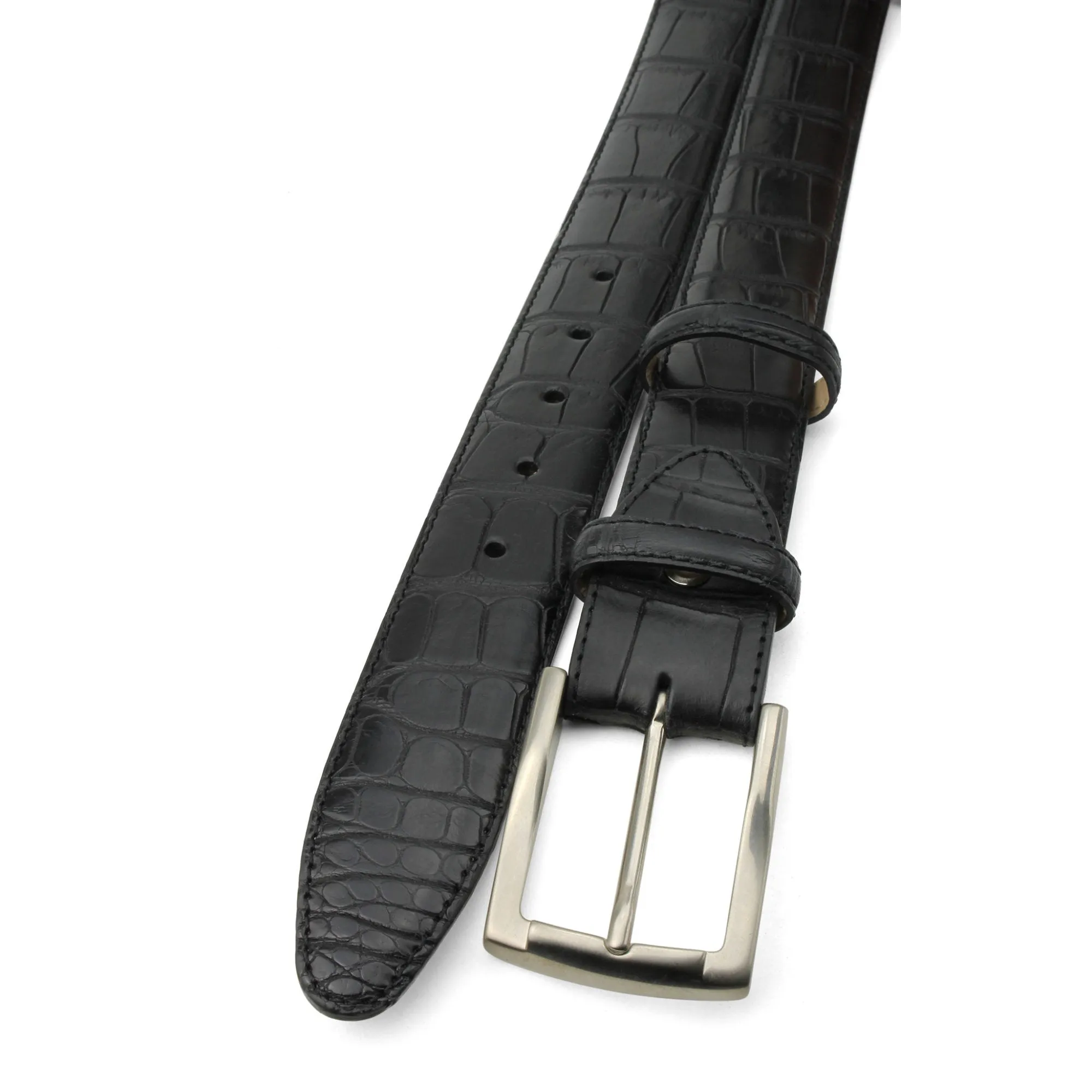 Black Genuine Matte Alligator Belt