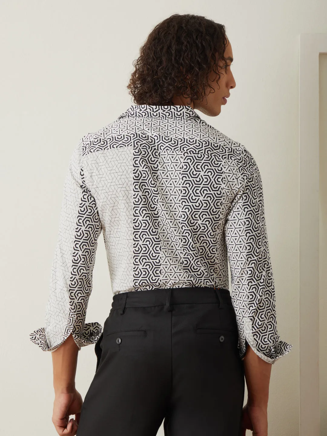 Black Geometric Printed Shirt