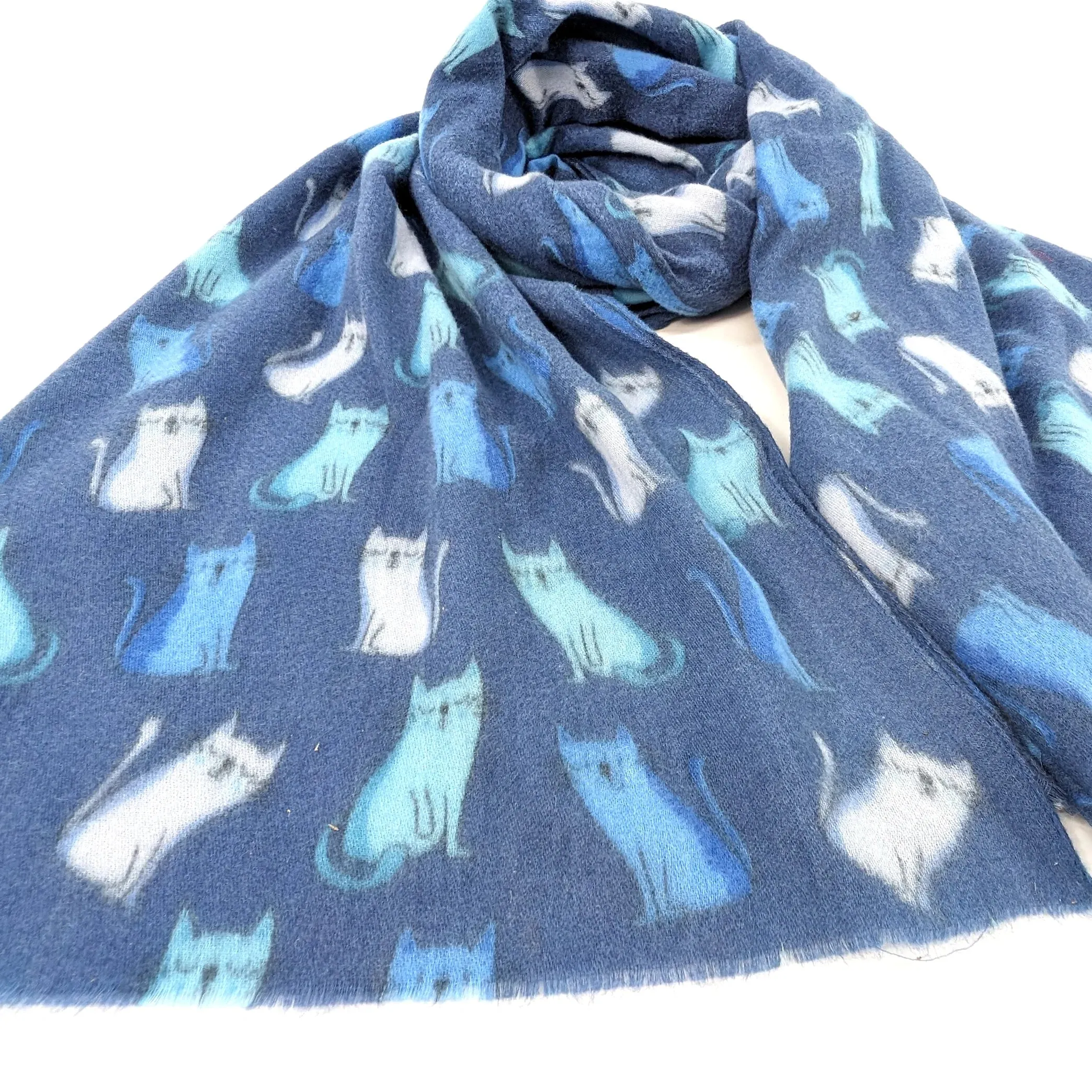 Black Ginger 180cm Blue Podles Fluffy Cat Scarf - 736-445