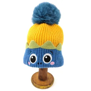 Black Ginger Blue/Yellow Children's Monster Bobble Hat - 800-519