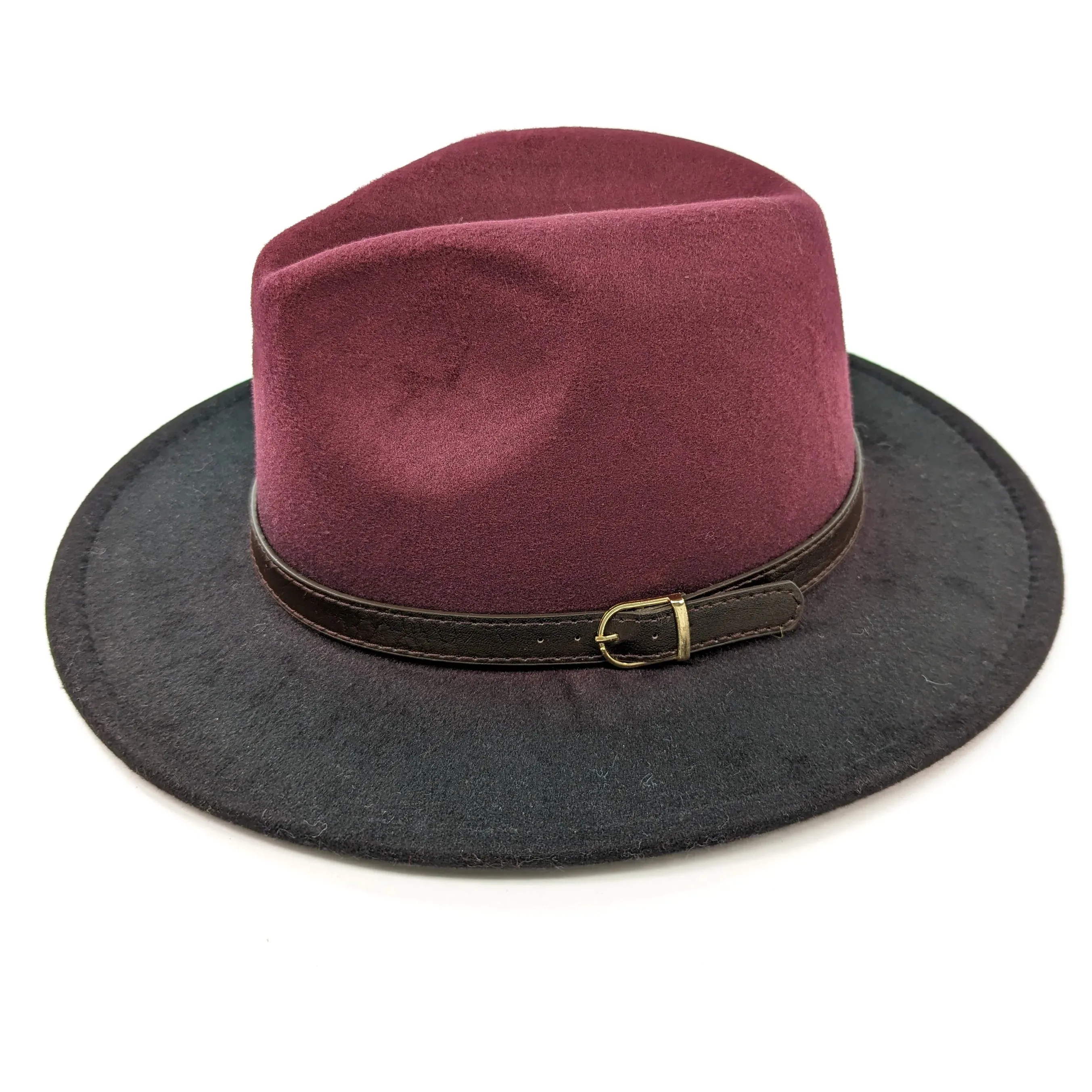 Black Ginger Marron/Black Two Tone Fedora Hat - 501-100