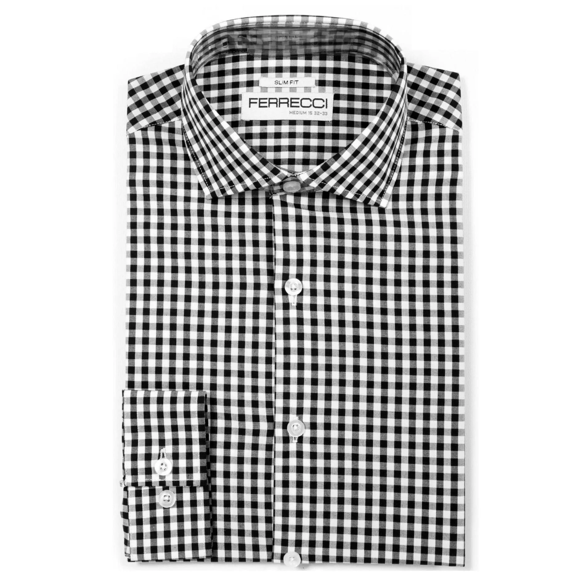 Black Gingham Check Slim Fit Shirt