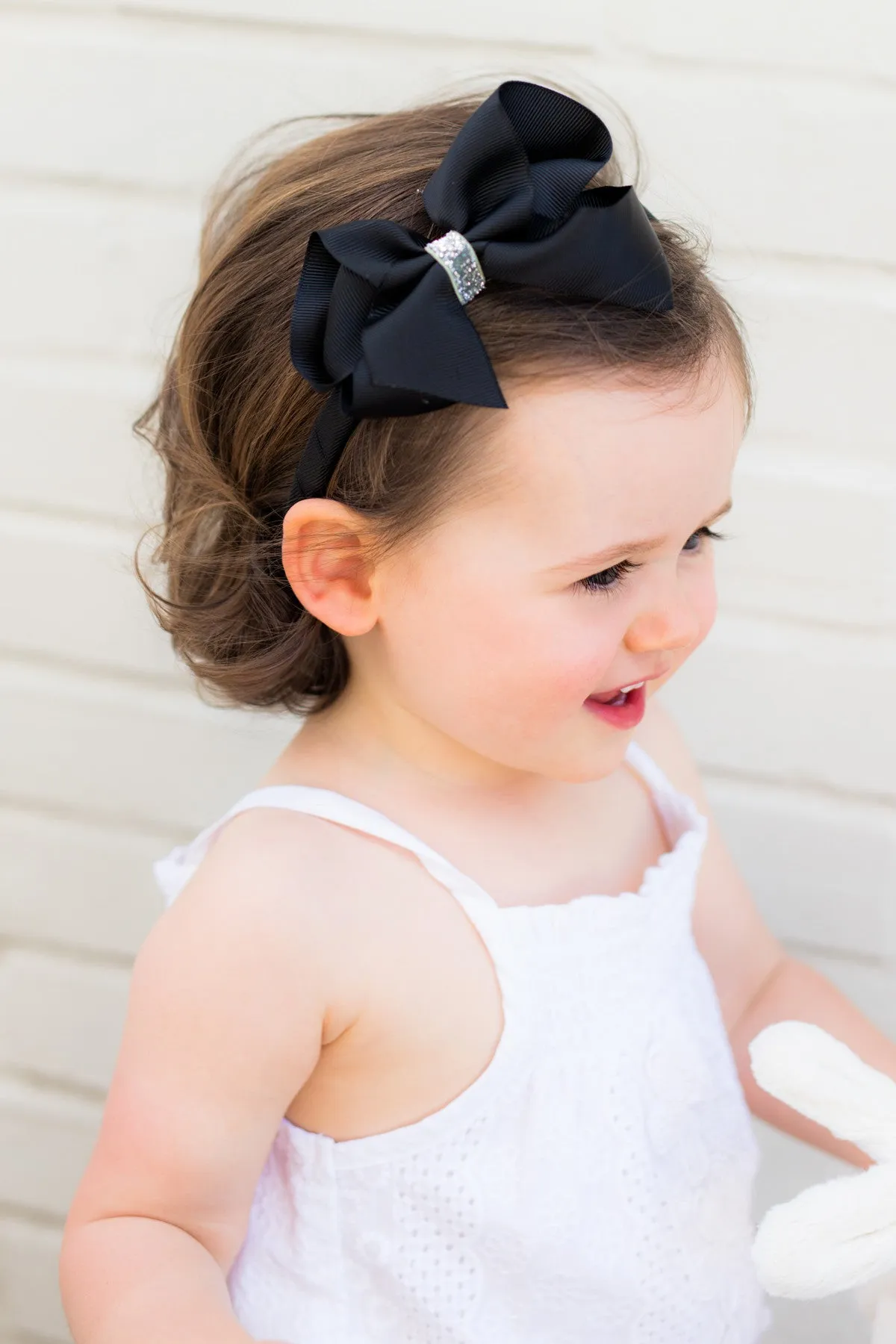 Black Glitter Boutique Bow Headband