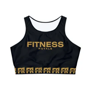 Black Gold Lined, Padded Sports Bra