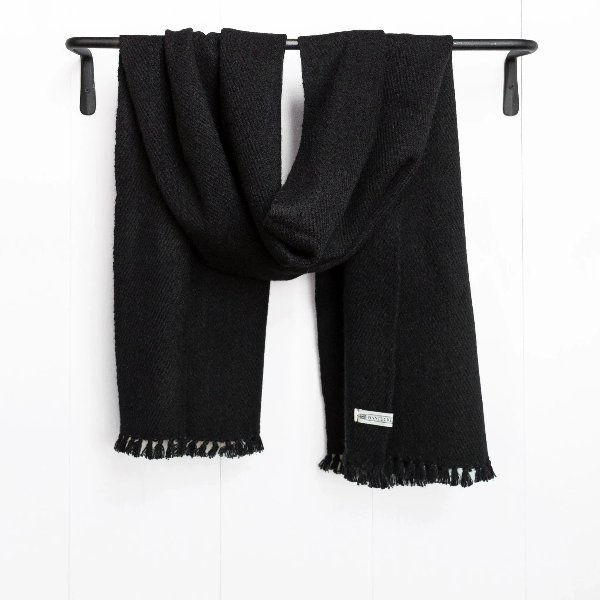 Black Handwoven Cashmere Wrap