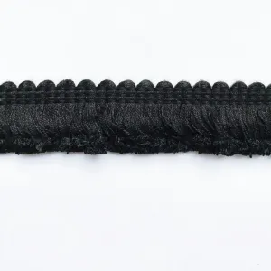 Black High Quality Decorative Brush Fringe Trim by the yard