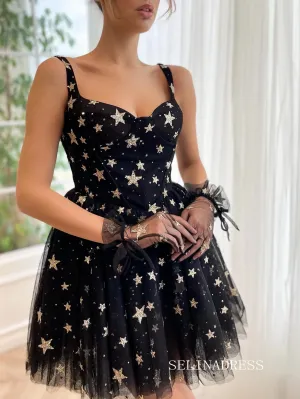 Black Homecoming Dress Short Prom Dress EWR417