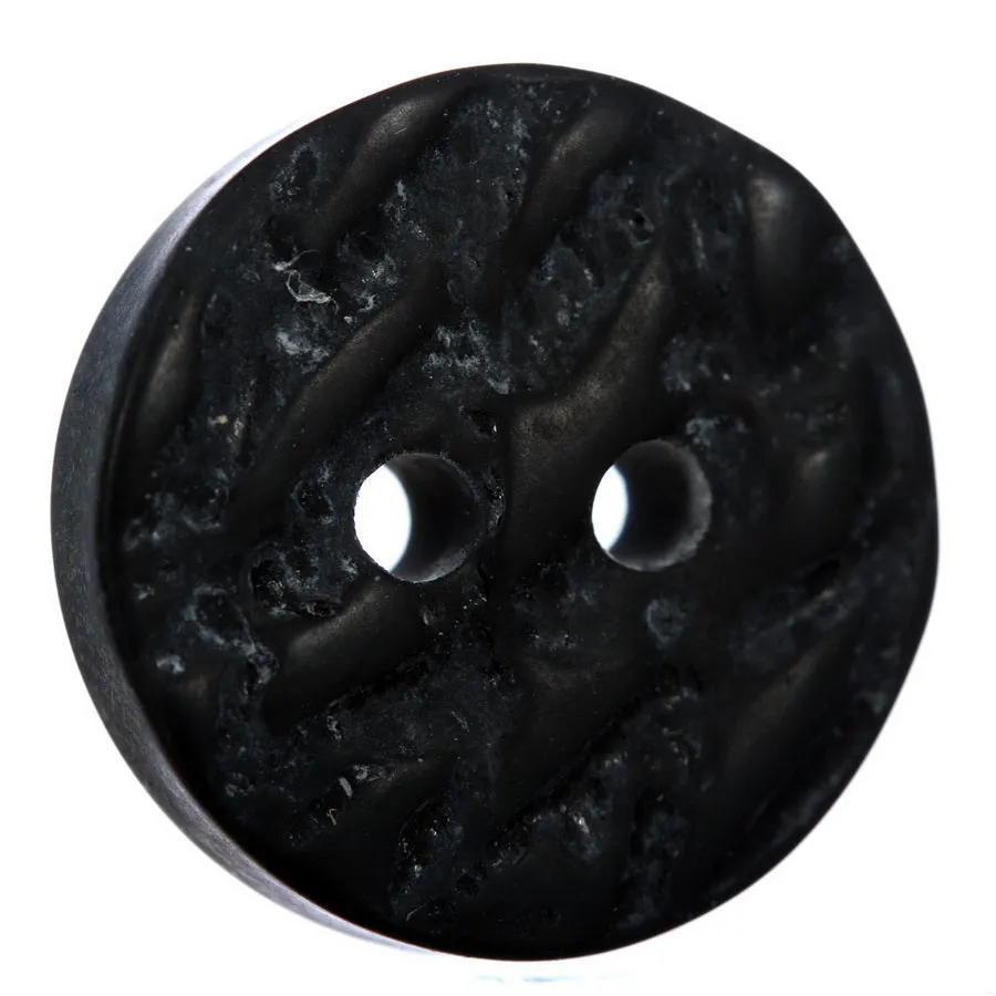 Black Imitation Horn Button - Large