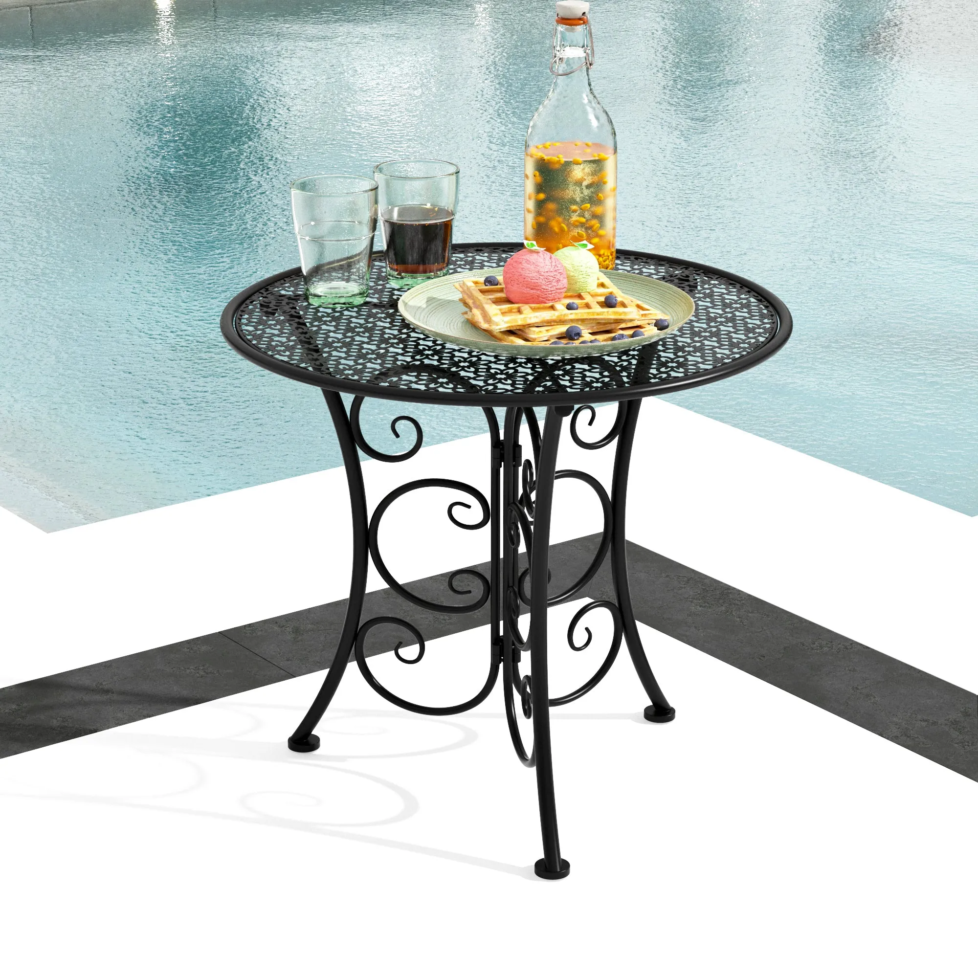 Black Iron Patio Table