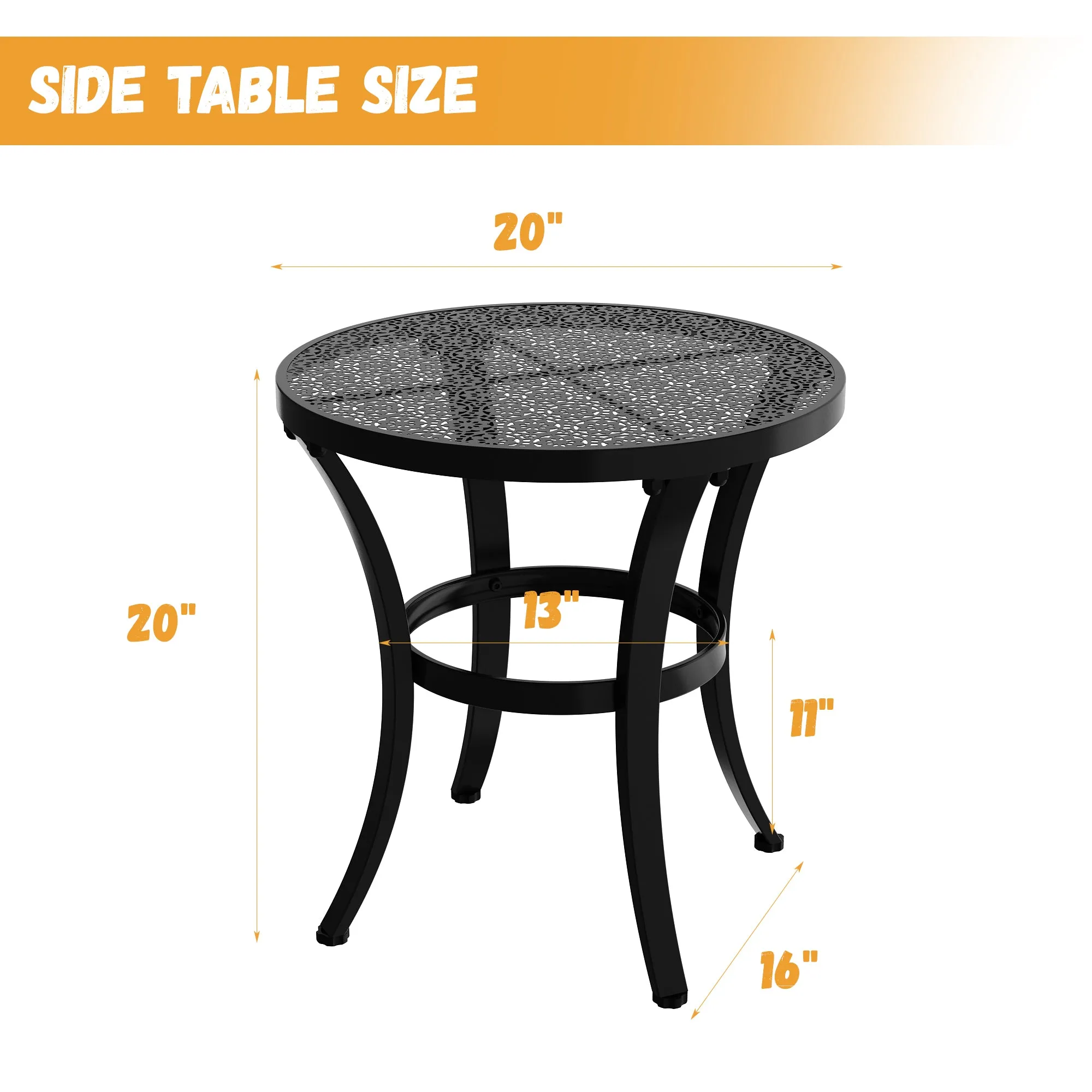 Black Iron Patio Table