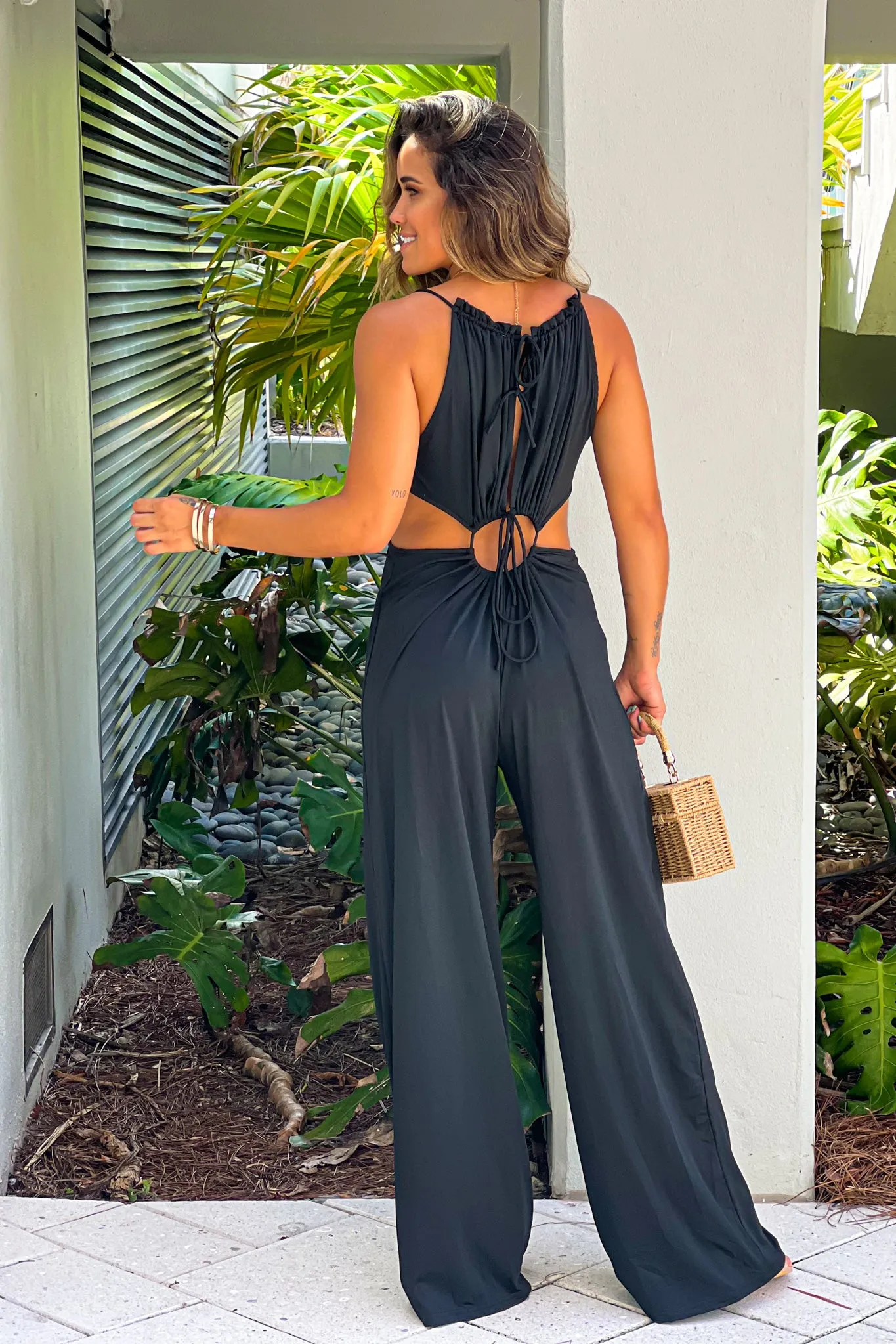 Black Jumpsuit With Cut Outs