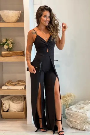 Black Jumpsuit With Slits