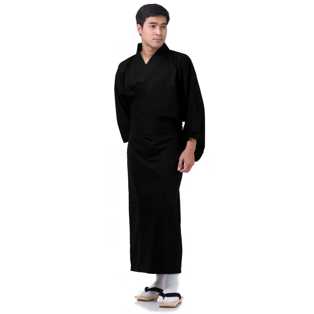 Black Kendo Japanese Men’s Yukata Kimono Robe