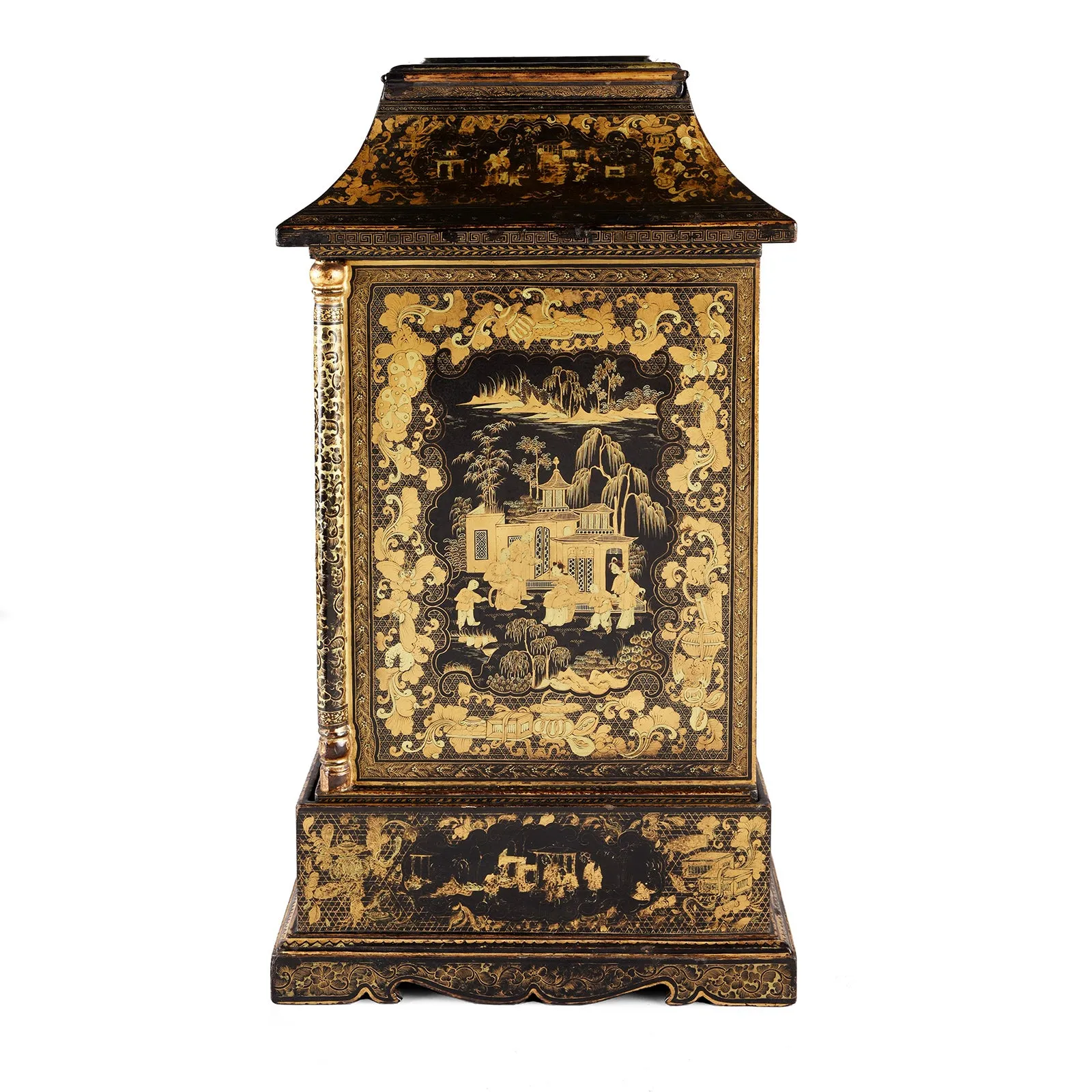 Black Lacquer Canton Export Jewellery Cabinet - Early 19th Century