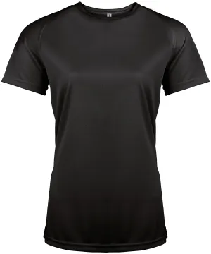 Black - Ladies' short-sleeved sports T-shirt