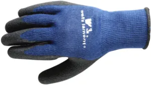 BLACK LATEX COATED BLUE KNIT GLOVES (533L)