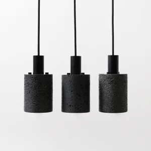 Black Lava B Stone Minimalist Line Pendant Light