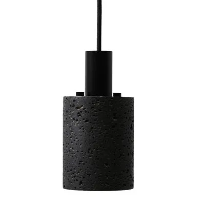 Black Lava B Stone Minimalist Line Pendant Light