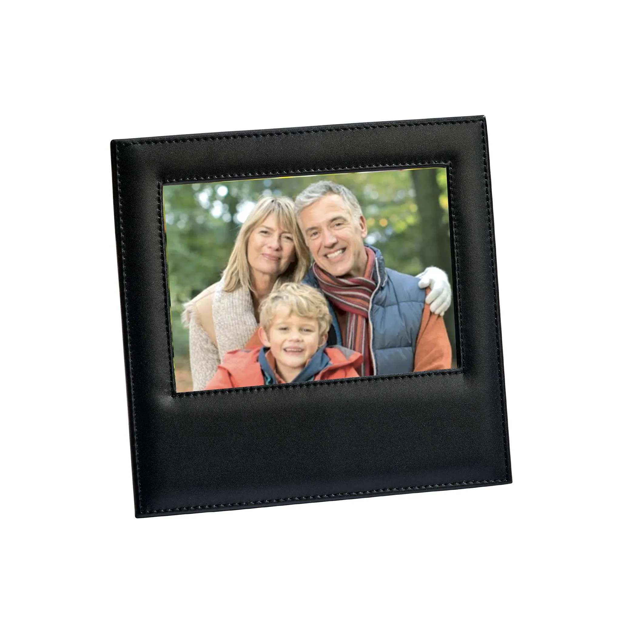 Black Leather Frame Holds 5" X 7" Photo