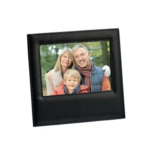 Black Leather Frame Holds 5" X 7" Photo