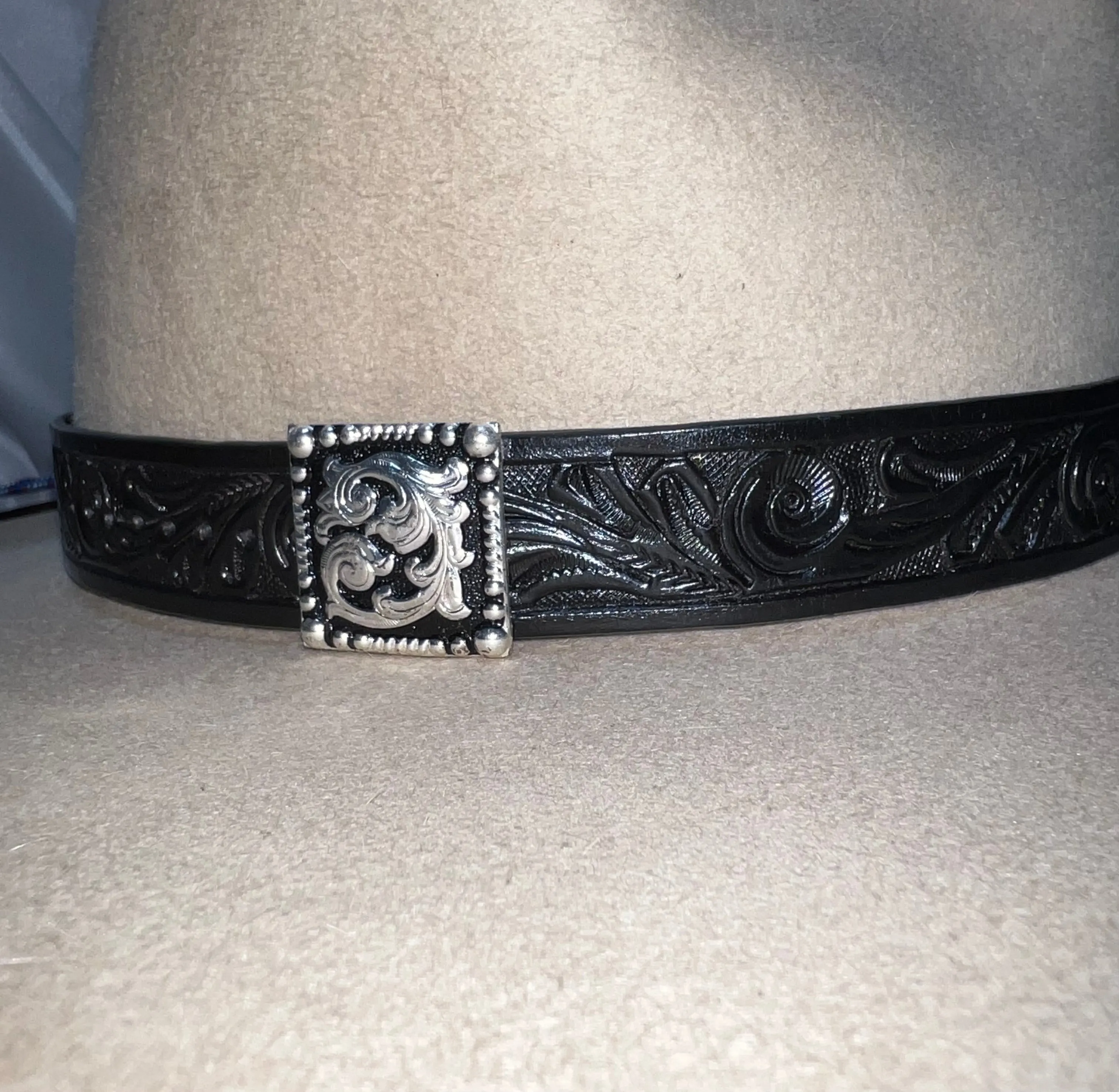 Black Leather Hatband - LHB-001