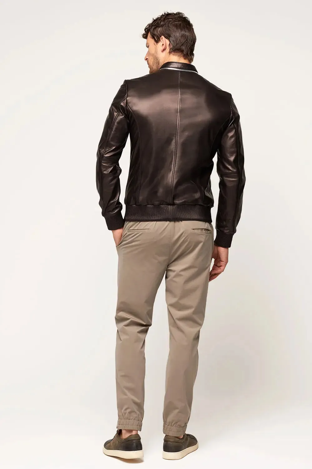 Black leather jacket for men