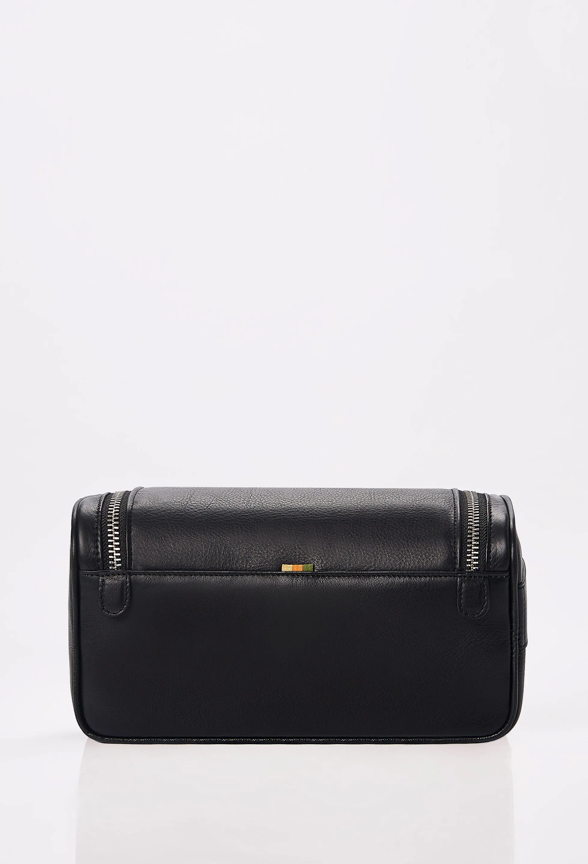 Black Leather Large Toiletry Bag