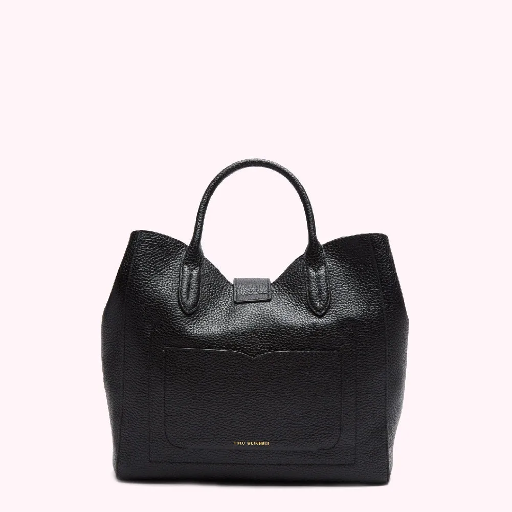 BLACK LIP TURNLOCK MORTIMER HANDBAG