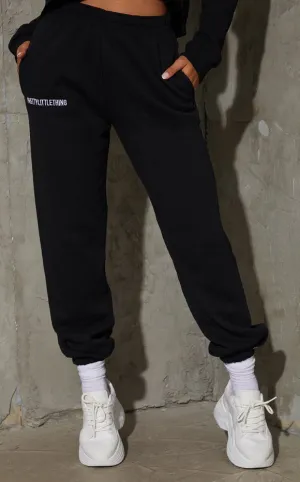 Black Logo Embroidered Sweatpants