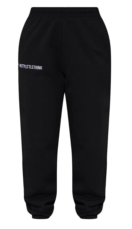 Black Logo Embroidered Sweatpants