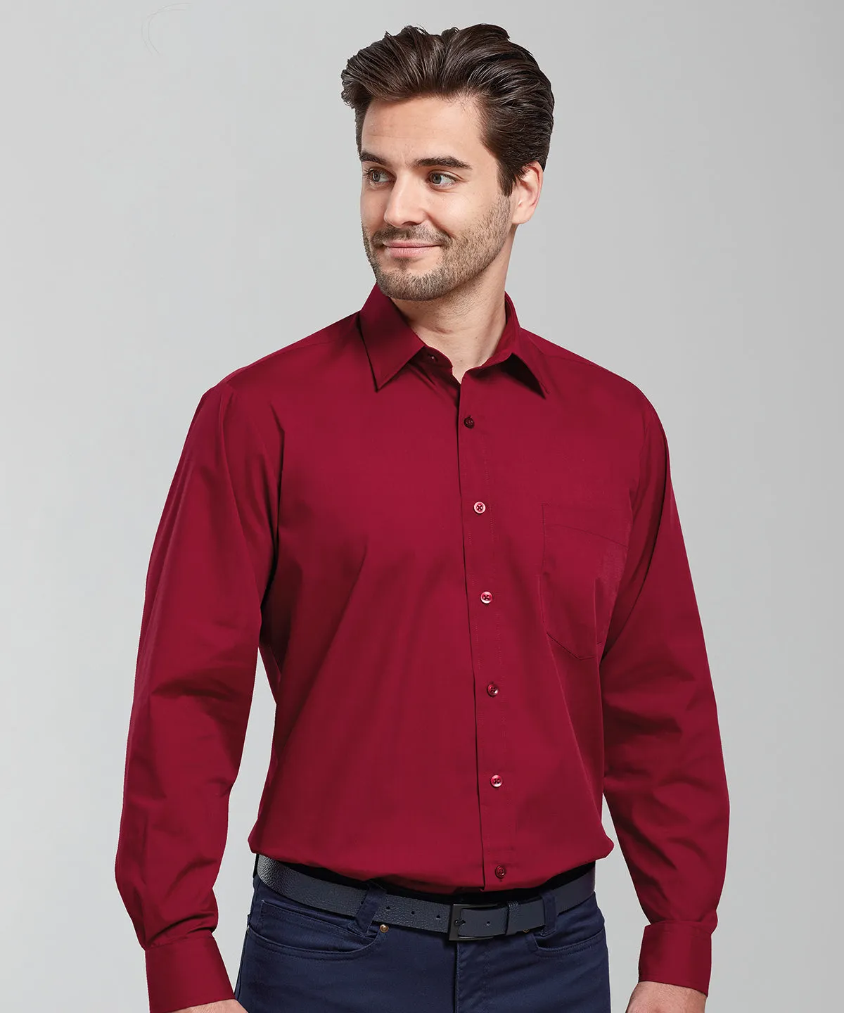 Black* - Long sleeve poplin shirt