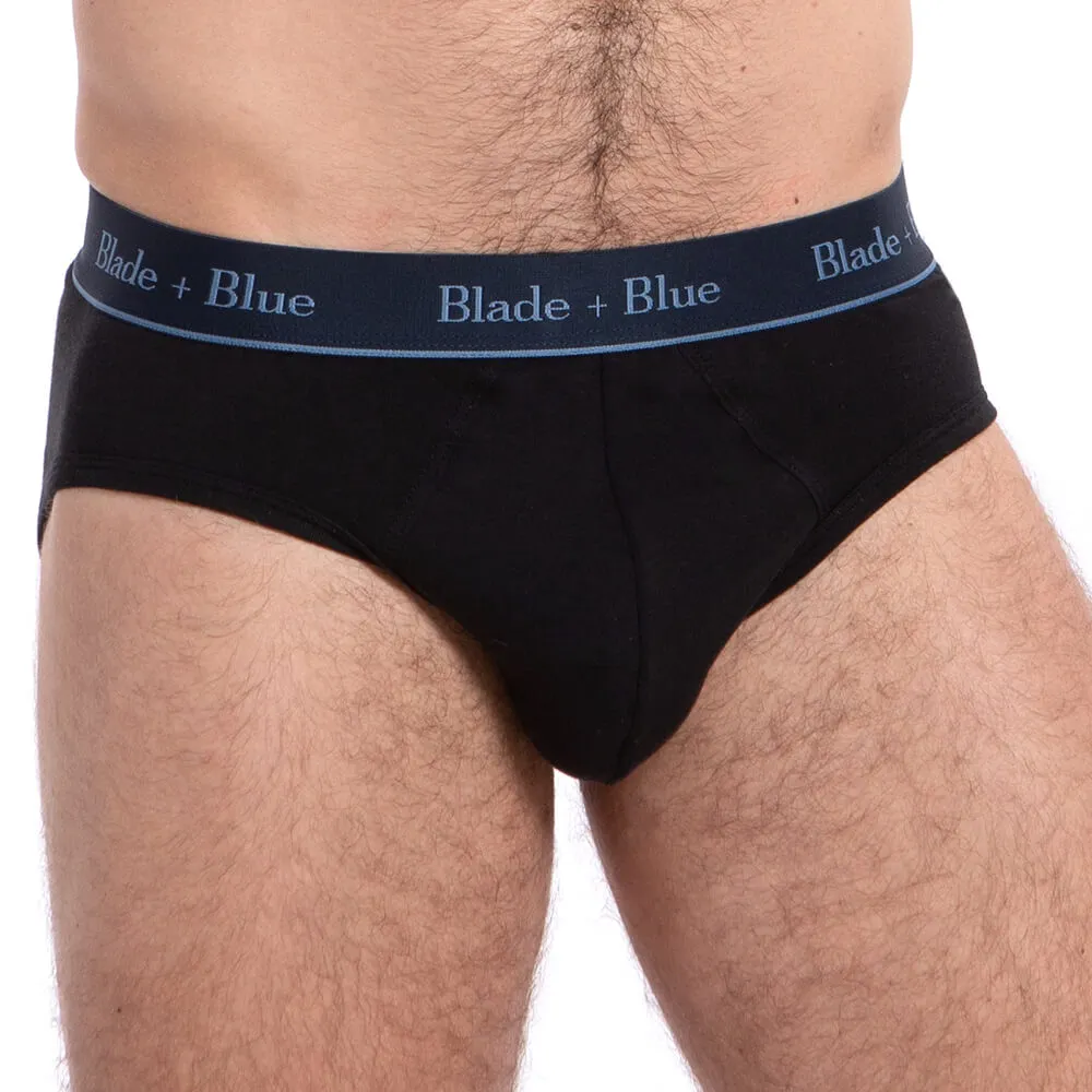 Black Low Rise Brief Underwear - Made In USA